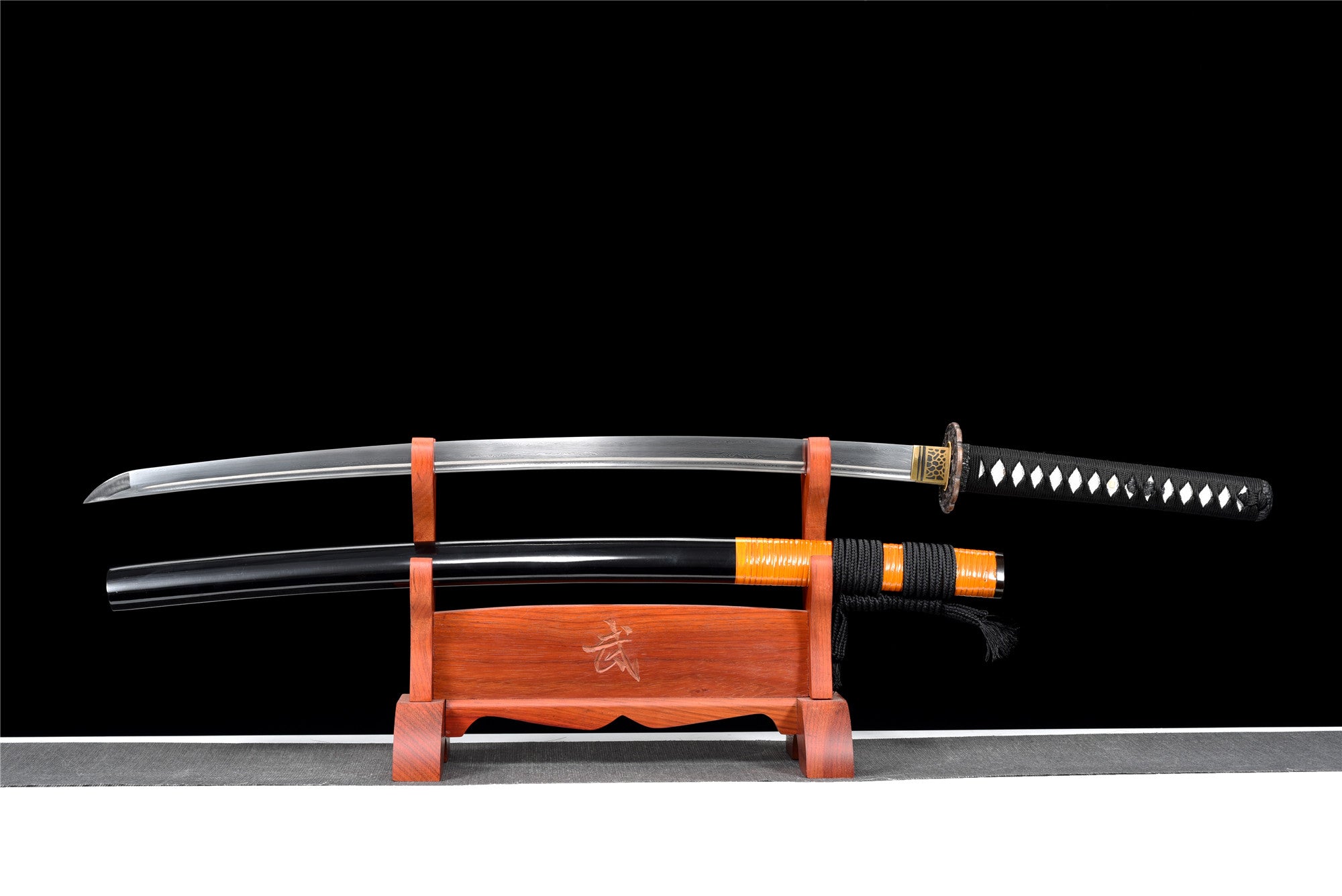 Lotus katana,Japanese Samurai Sword,Real Handmade Katana,Damascus Steel,Full Tang