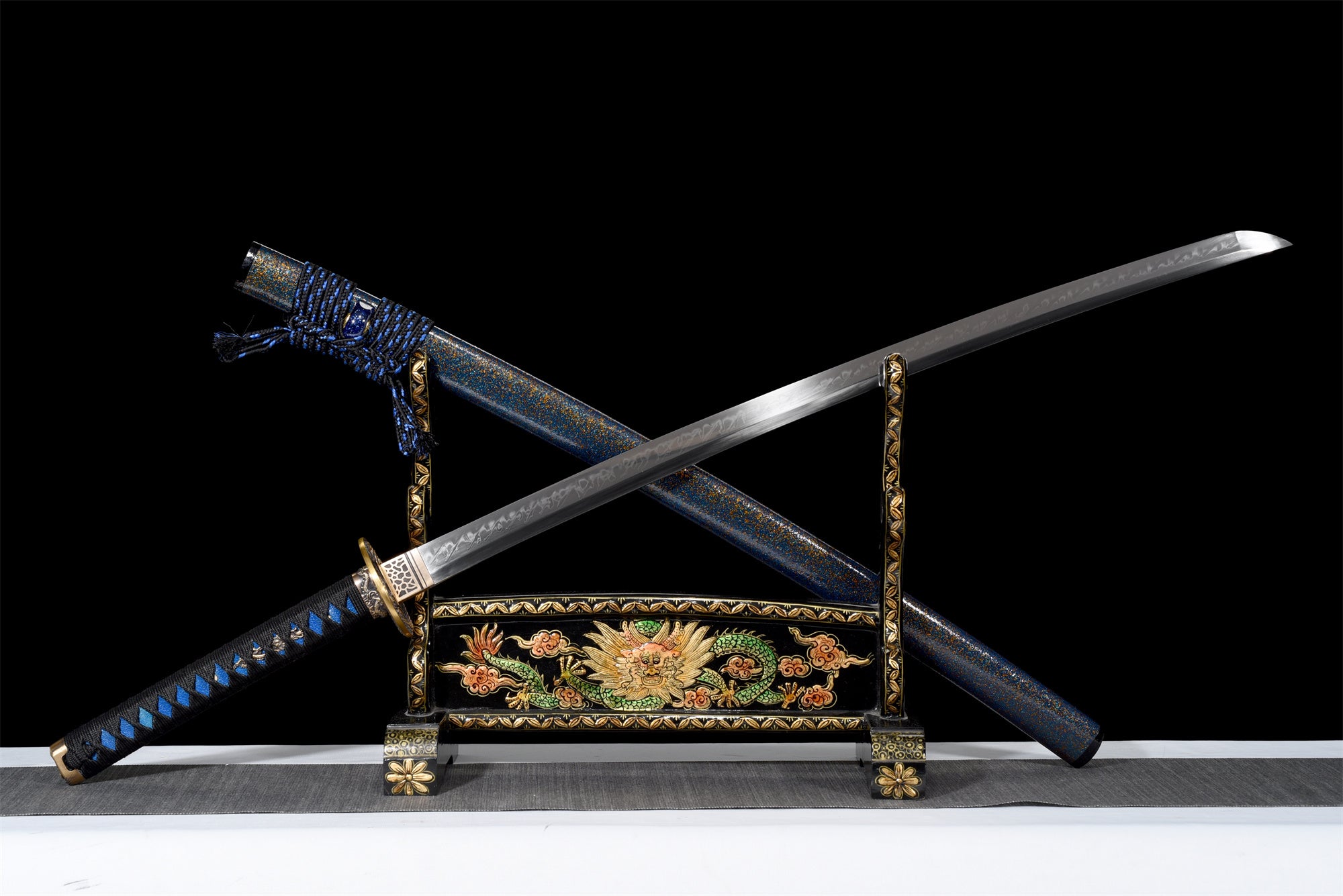 T10 Steel  Clay Tempered With Hamon Handmade Katana Sword With Dragon Tsuba Real Japanese Samurai Sword Full Tang