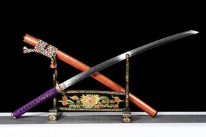 T10 Steel Clay Tempered With Hamon Handmade Colored Sheath Katana Sword Real Japanese Samurai Sword Full Tang