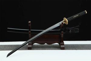 Clay tempered t-10 steel with hamon,Japanese katana,Handmade Samurai sword,Real Katana,Full Tang