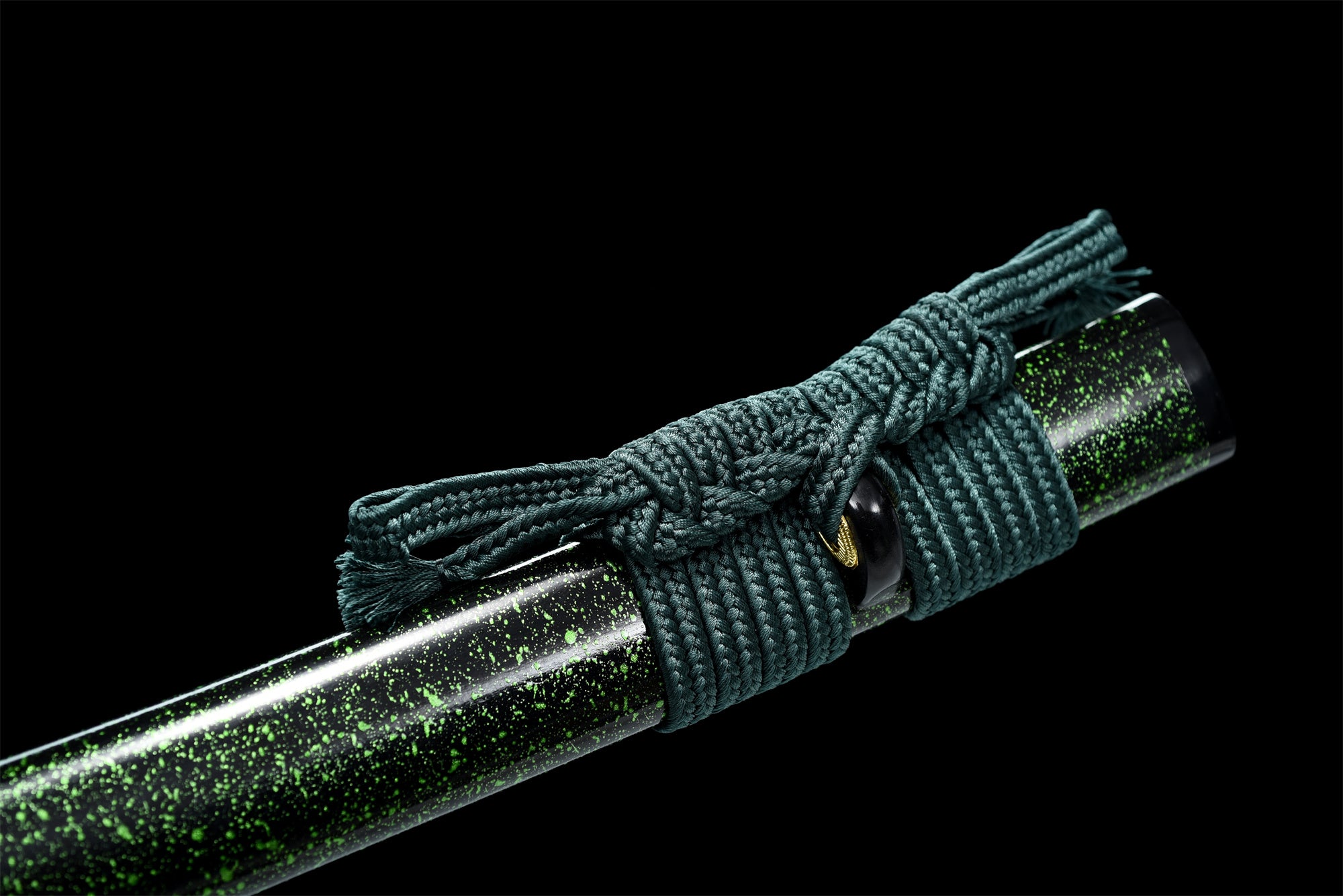 T10 Steel Clay Tempered With Hamon Handmade Green Katana Sword Real Japanese Samurai Sword Full Tang