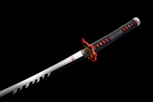 Schwarzes Anime-Schwert, scharfes Katana, echtes japanisches Samurai-Schwert, handgefertigtes Anime-Katana, Full Tang, Kohlenstoffstahl