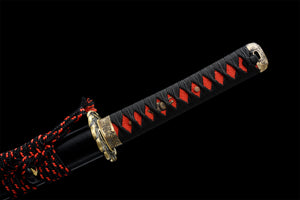 Huahuan Wakizashi Sword,Japanese Samurai Sword,Real Handmade Wakizashi,Damascus Steel