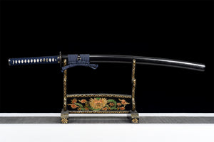 T10 Steel  Clay Tempered With Hamon Handmade Golden Leaf Katana Sword Real Japanese Samurai Sword Full Tang
