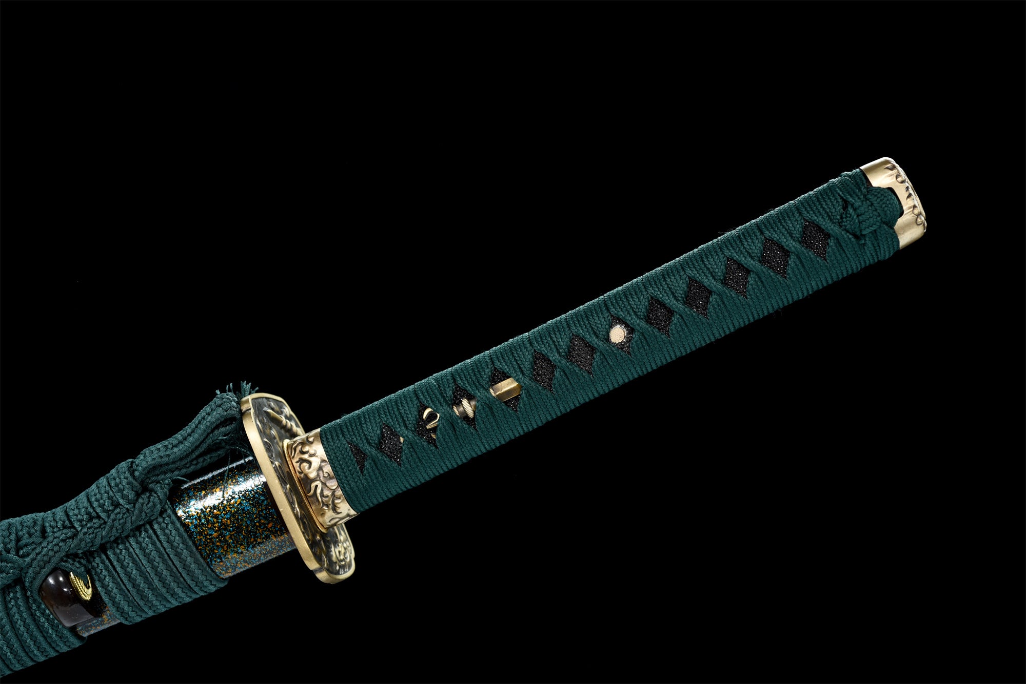 Handgefertigtes Katana-Schwert aus Damaskus-Stahl. Echtes japanisches Samurai-Schwert Full Tang