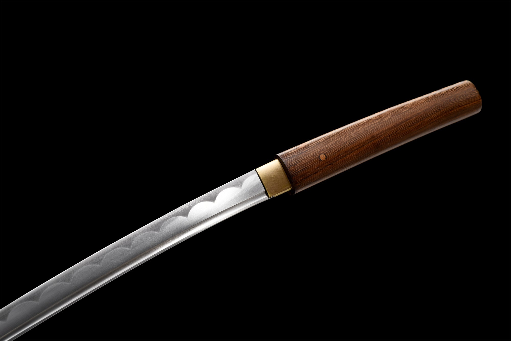Hartes Palisander-Katana, handgefertigtes Stabschwert, echtes japanisches Samurai-Schwert, Hochmanganstahl, Full Tang