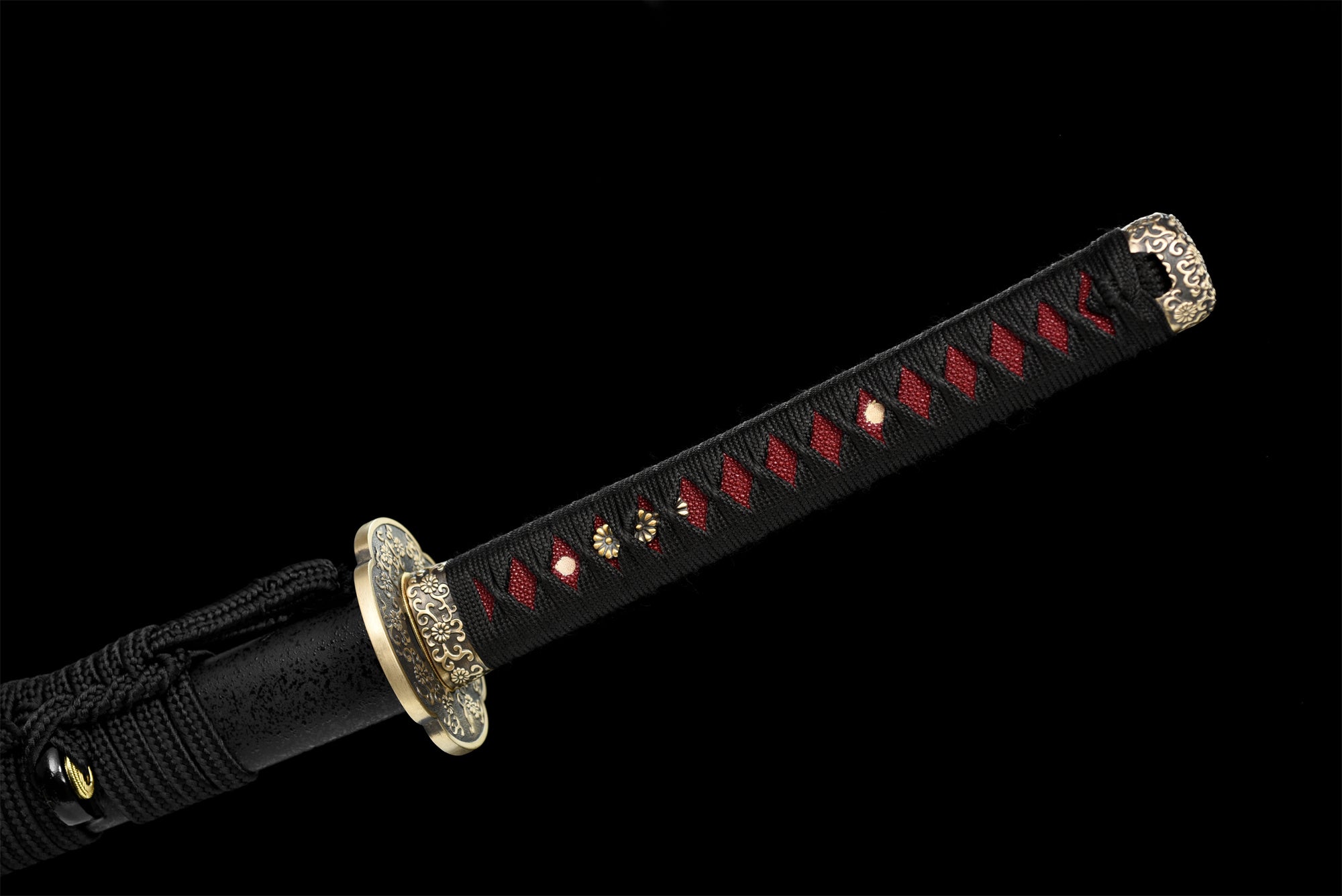 T8 High Carbon Steel  Clay Tempered With Hamon Handmade Black Katana Sword Real Japanese Samurai Sword Full Tang