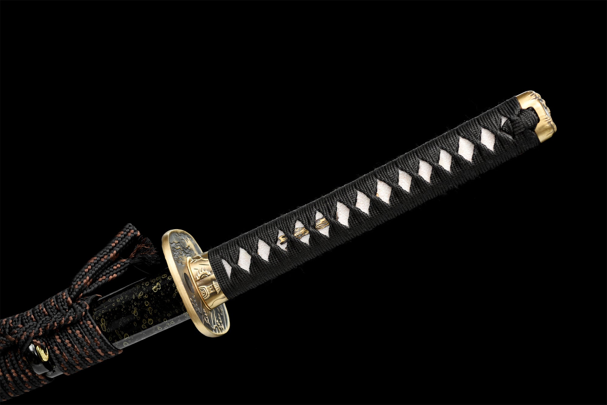 Damascus Steel Handmade Black Katana Sword Real Japanese Samurai Sword Full Tang