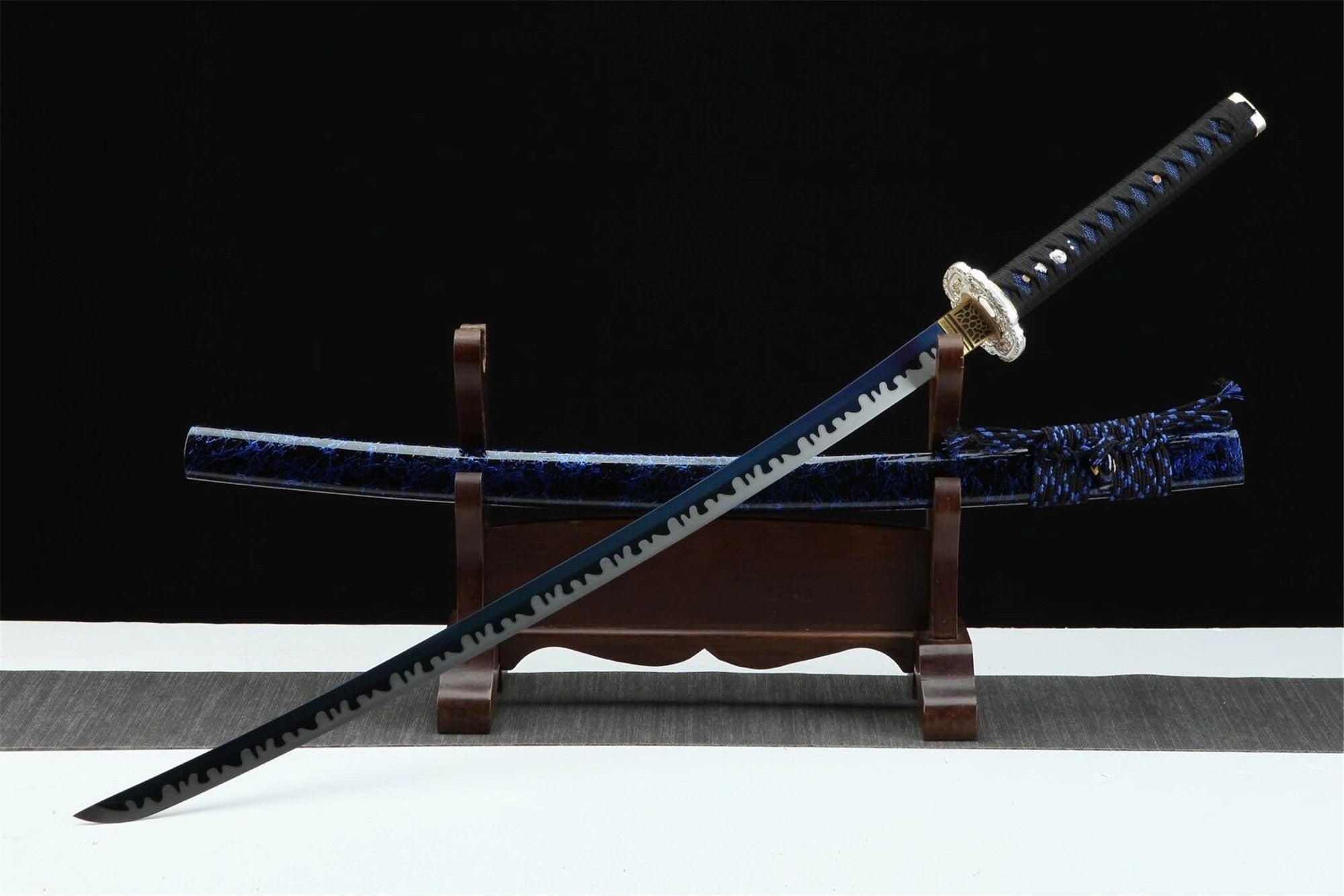 High manganese steel,Blue Blade,Japanese katana,Handmade Samurai sword,Real Katana,Full Tang