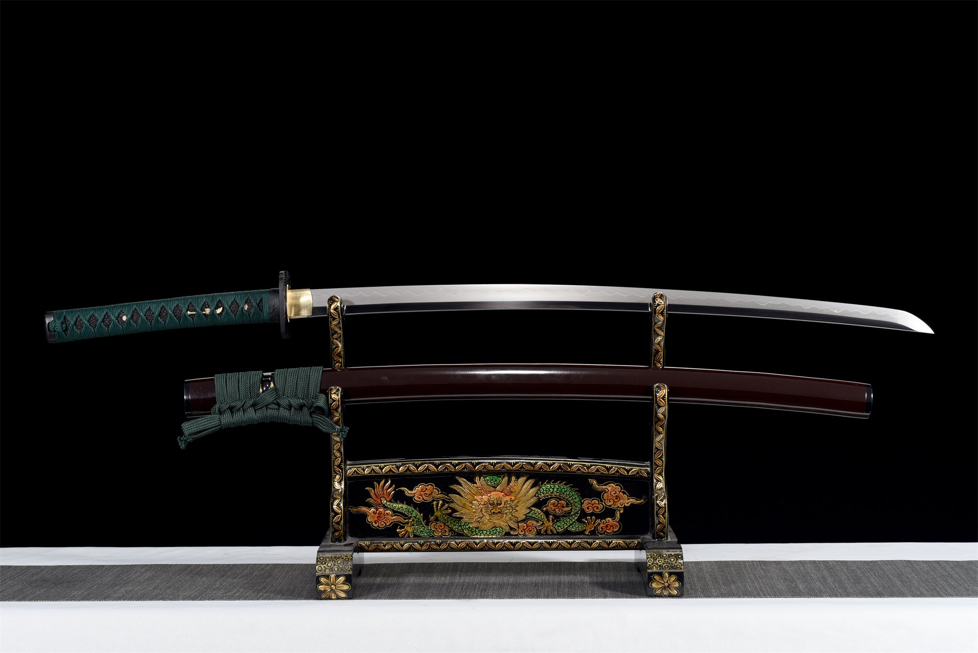T10 Steel  Clay Tempered With Hamon Handmade Brown Katana Sword Real Japanese Samurai Sword Full Tang