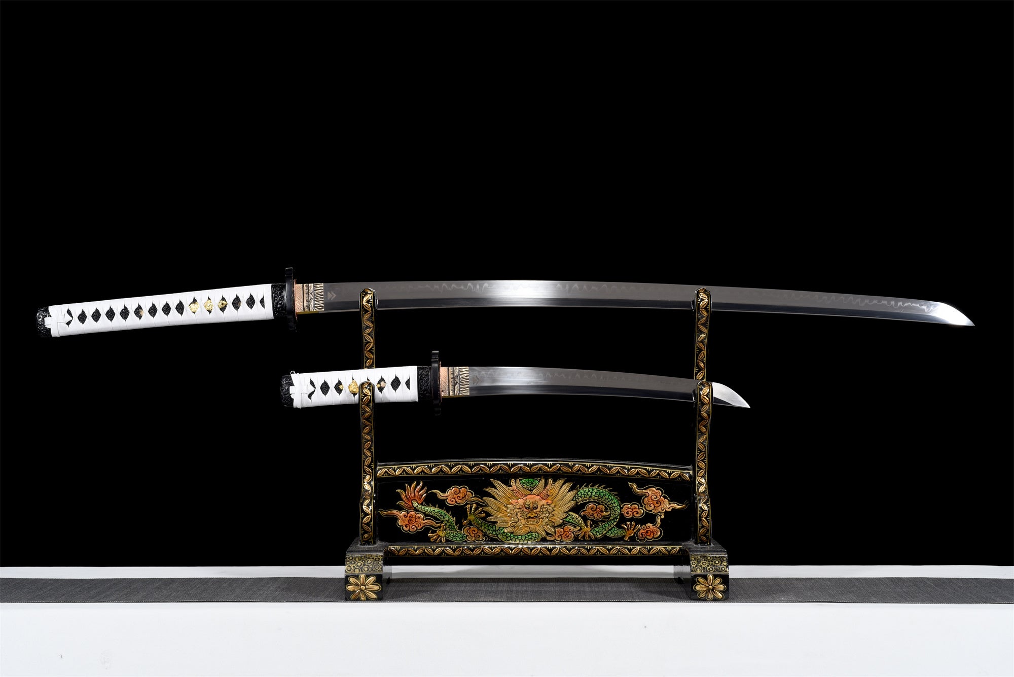 Ghost of Tsushima,Katana and Tanto,Real Japanese Samurai Sword,Handmade Katana Sword Sharp,Full Tang,Clay tempered t-10 steel with hamon