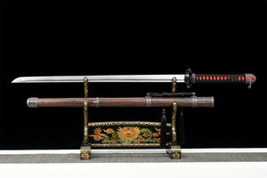 Undead Cut Ninjato Katana With Lotus Tsuba,Handmade Japanese Samurai Sword,Real Ninjato Sword,High manganese steel,Full Tang