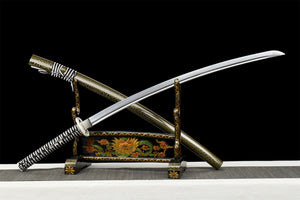 Silver Dragonfly Taich Katana,Japanese Samurai Sword,Real Handmade Taich Sword,High Manganese Steel Blade,Full Tang