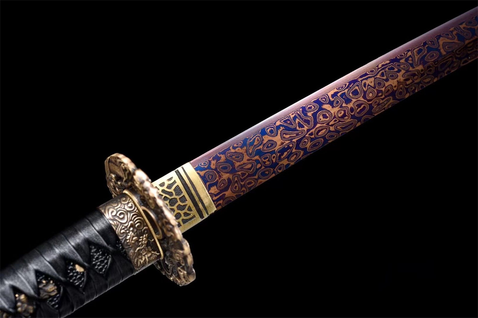 Handmade Katana Sword Sea Dragon Tsuba Real Japanese Samurai Sword Damascus Steel Full Tang