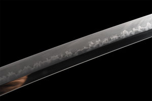 T10 High Carbon Steel  Clay Tempered With Hamon Handmade Brown Katana Sword Real Japanese Samurai Sword Full Tang