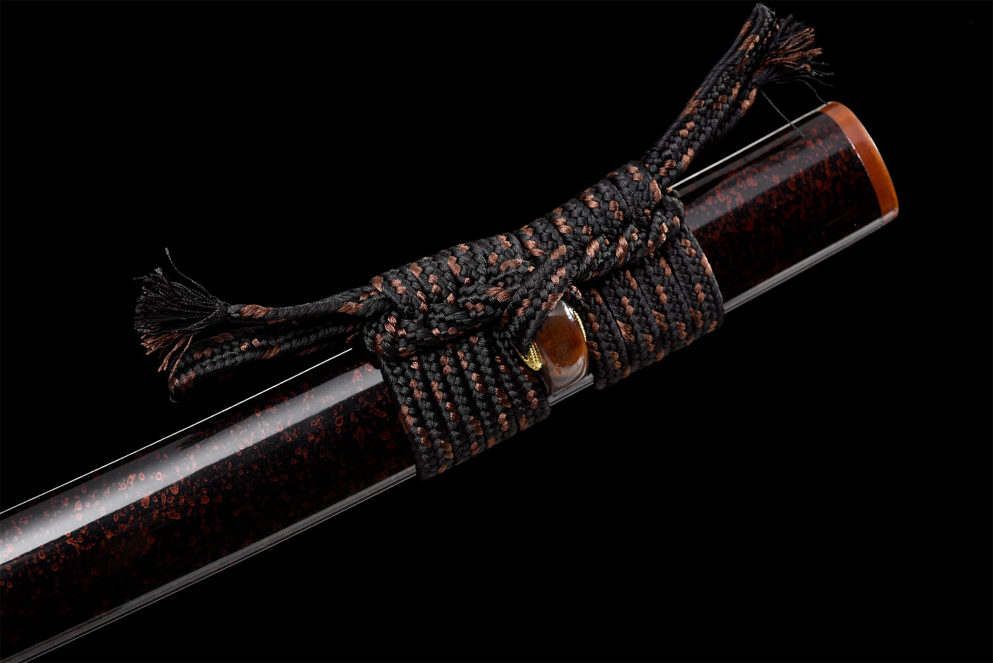 T10 High Carbon Steel  Clay Tempered With Hamon Handmade Brown Katana Sword Real Japanese Samurai Sword Full Tang