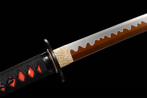 Handmade Pink Katana Sword -Black Iron Tsuba Real Japanese Samurai Sword High Manganese Steel Full Tang