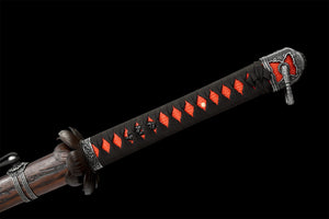 Undead Cut Ninjato Katana With Lotus Tsuba,Handmade Japanese Samurai Sword,Real Ninjato Sword,High manganese steel,Full Tang