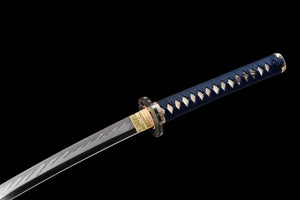 T10 High Carbon Steel  Clay Tempered With Hamon Handmade Green Katana With Japanese Iron Tsuba Sword Real Japanese Samurai Sword Full Tang
