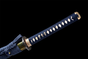 T10 High Carbon Steel  Clay Tempered With Hamon Handmade Green Katana With Japanese Iron Tsuba Sword Real Japanese Samurai Sword Full Tang