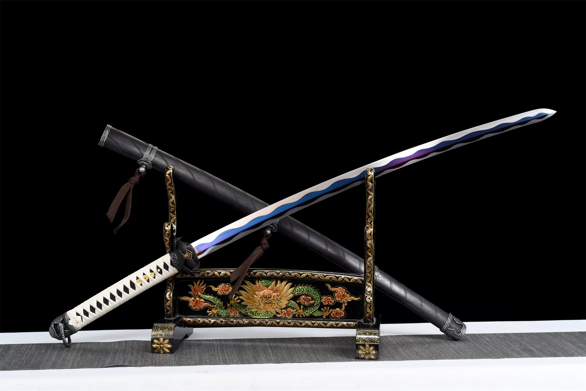 Black Undead Cut Katana,Sekiro: Shadows Die Twice,Japanese Samurai Sword,Real Handmade Katana sword,High manganese steel,Full Tang