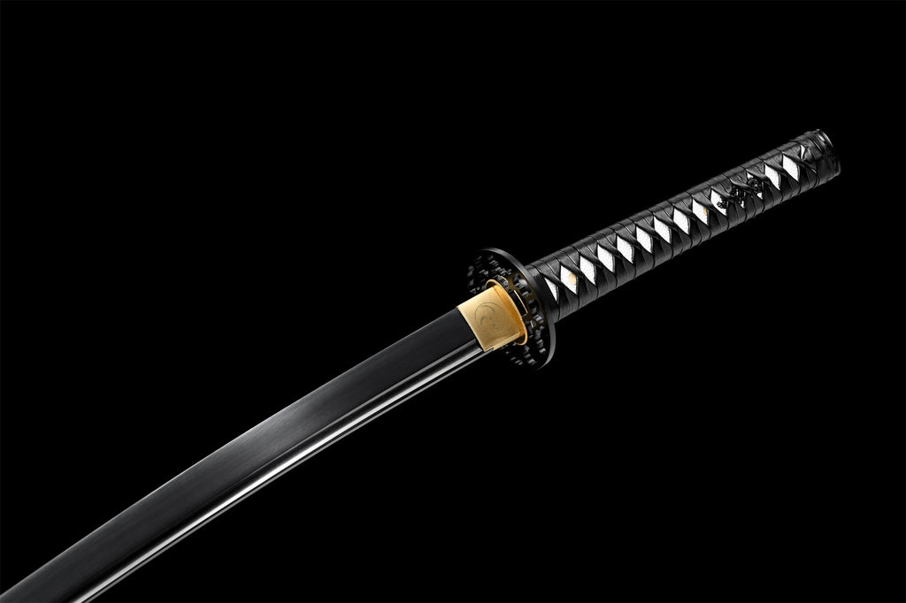 Black Blade Katana Sword,Fight With Heaven,Real Handmade Japanese Samu