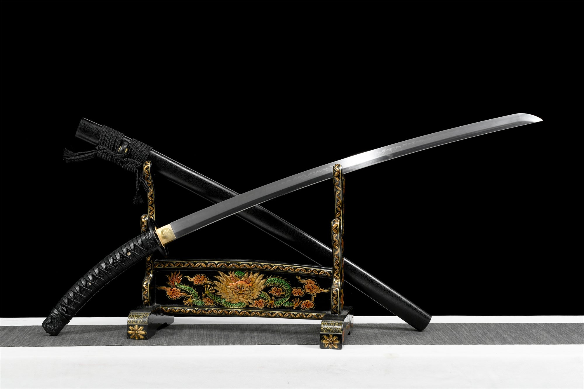Rurouni Kenshin Katana-Schwert, japanisches Samurai-Schwert mit gebogenem Griff, echtes handgefertigtes Katana, gehärteter T-10-Stahl mit Hamon