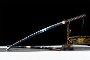 Black Dragon Tachi Katana,Handmade Japanese Samurai Sword,Real Tachi Sword,High manganese steel,Full tang